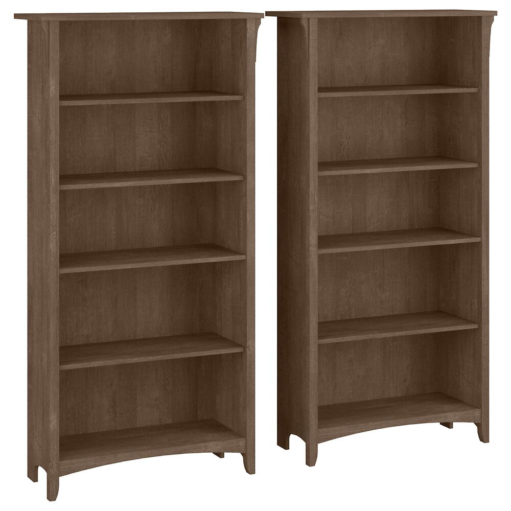 Bush Salinas 5-Shelf Bookcase in Ash Brown (Set of 2), , large