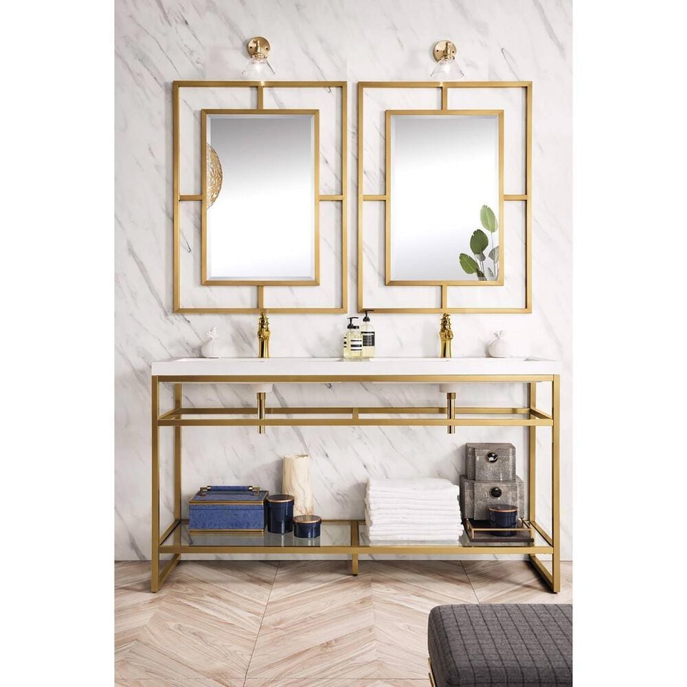 James Martin Vanities Boston 30&quot; Rectangular Mirror in Radiant Gold, , large