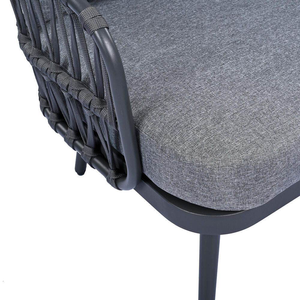 Hearth and Haven 4-Piece Patio Conversation Set with Gray Cushion in Black, , large