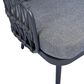 Hearth and Haven 4-Piece Patio Conversation Set with Gray Cushion in Black, , large