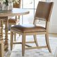 Lexington Home Brands Montecito Colburn Side Chair with Saddleback Cushion in Light Chestnut Leather and Ivory Finish, , large