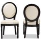 Baxton Studio Louis Side Chair with Beige Cushion in Black (Set of 2), , large