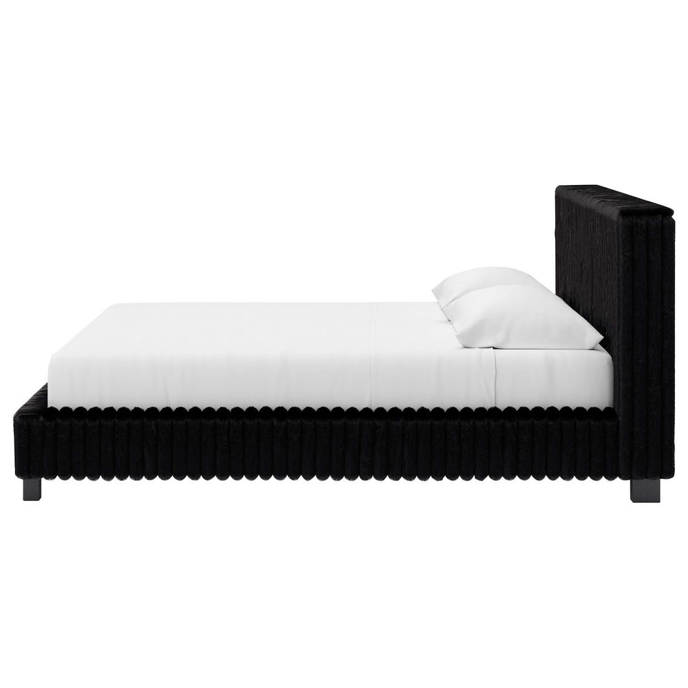 Ashley Zuraleus King Upholstered Platform Bed with Two Nightstands in Matte Black, , large