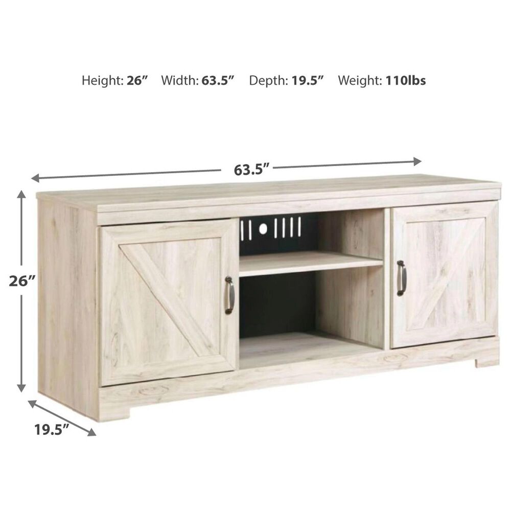 Ashley Bellaby 64&quot; Large TV Stand in Whitewash, , large