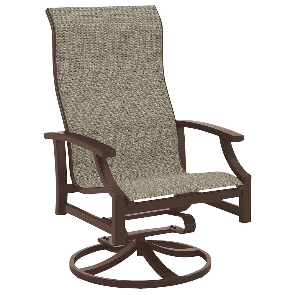 Tropitone Marconi High Back Swivel Rocker with Westlands Sling in Rich Earth, , large