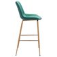 Zuo Modern Tony Bar Stool in Green and Gold, , large