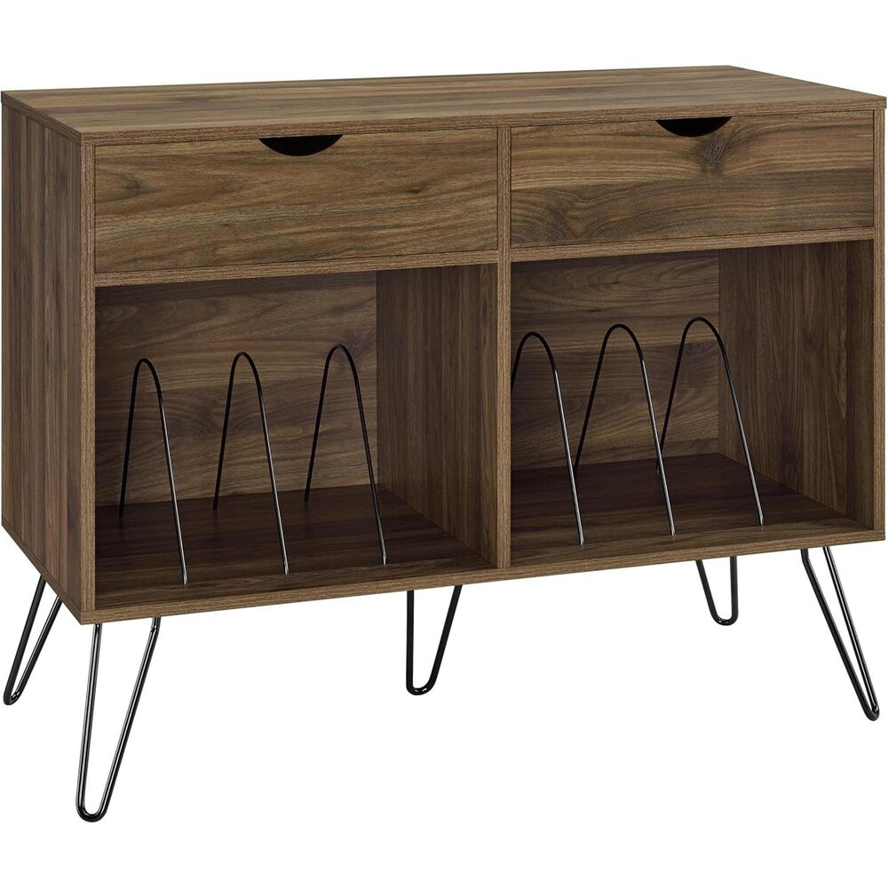 DHP Turntable Stand with Drawers in Walnut, , large