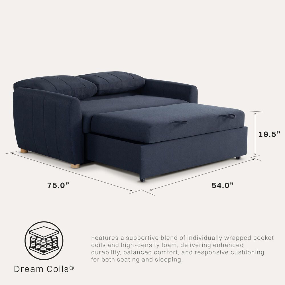 Lifestyle Solutions Galloway Convertible Loveseat in Navy, , large