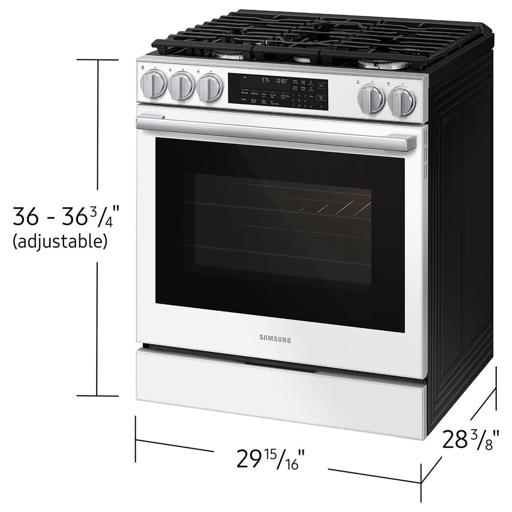 Samsung Bespoke 6.0 Cu. Ft. Smart Slide-In Gas Range with Illuminated Precision Knobs in White Glass, , large