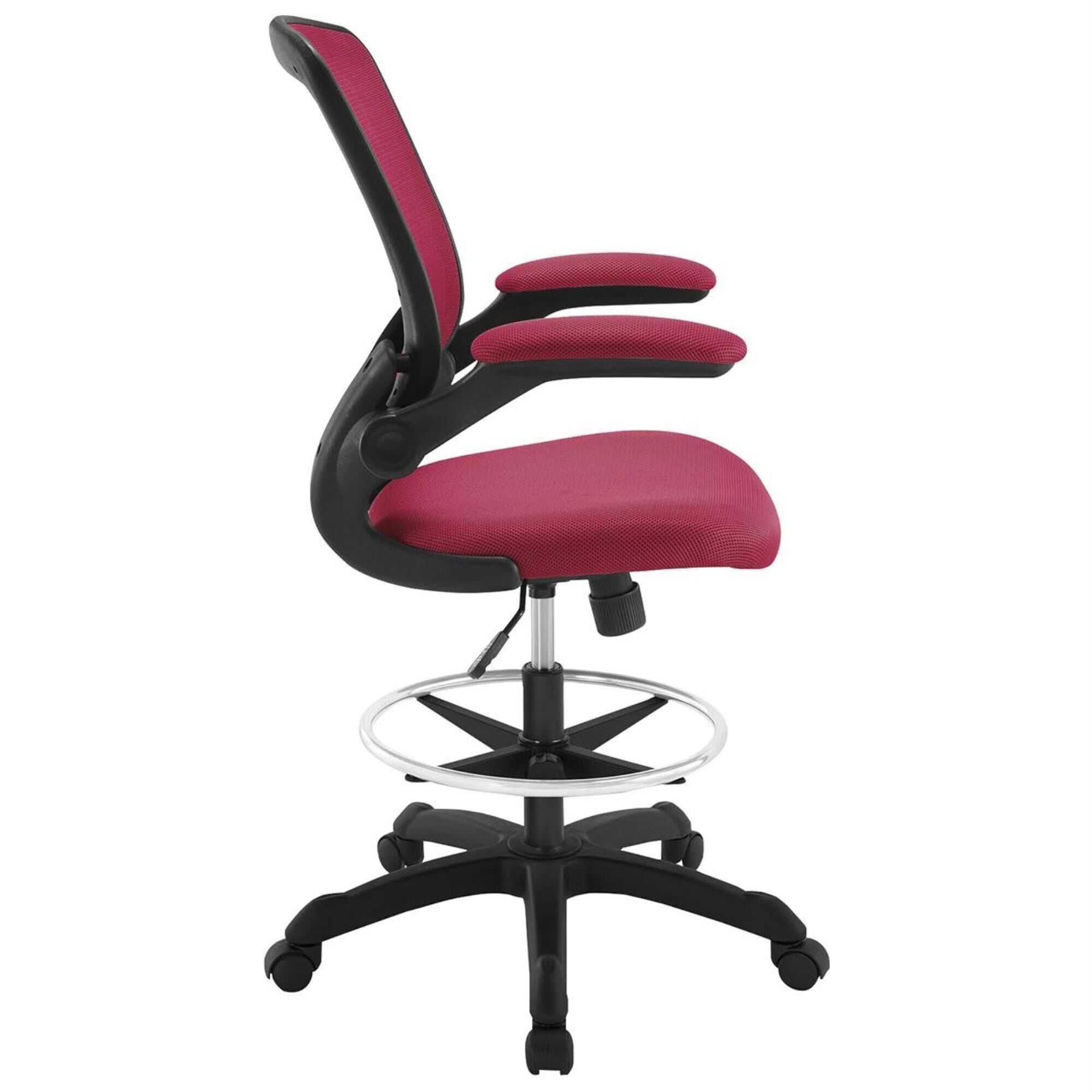 Modway Veer Drafting Stool in Red NFM