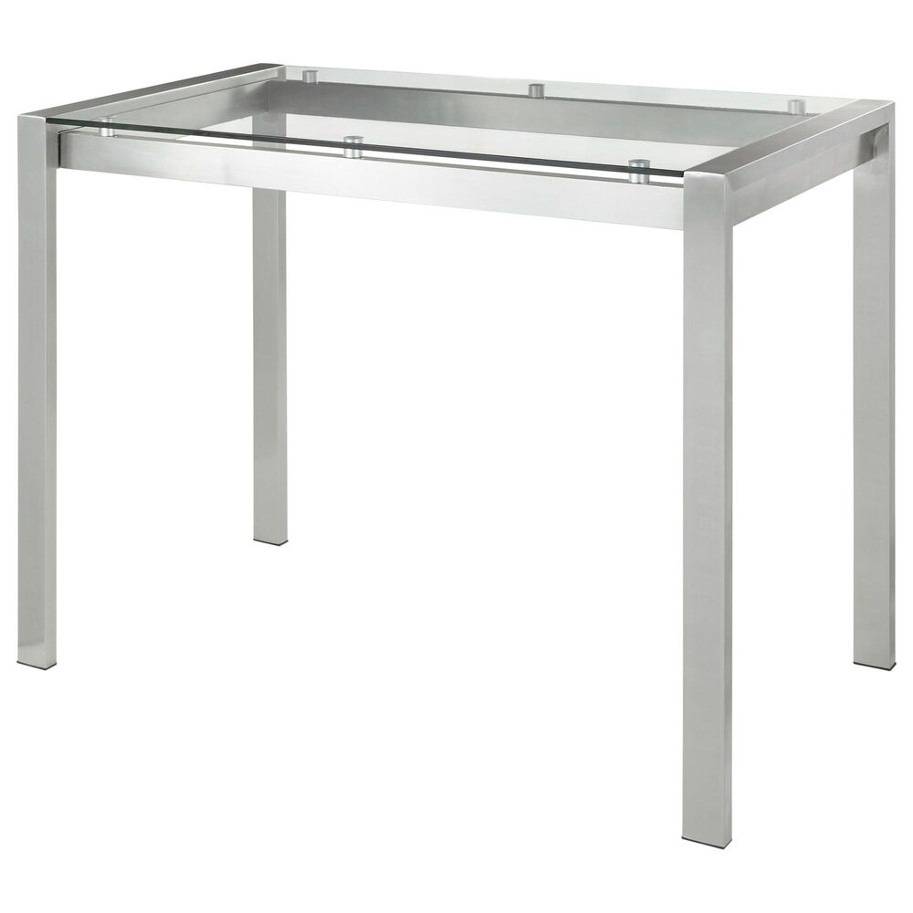 Lumisource Fuji Counter Table in Clear/Stainless Steel, , large