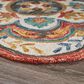 L&R Resources Sinuous Blossoms 6" Scalloped Red and Multicolor Area Rug, , large