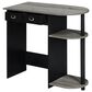 HOMLUX 32" Computer Desk with Two Drawers in French Oak Grey and Black, , large