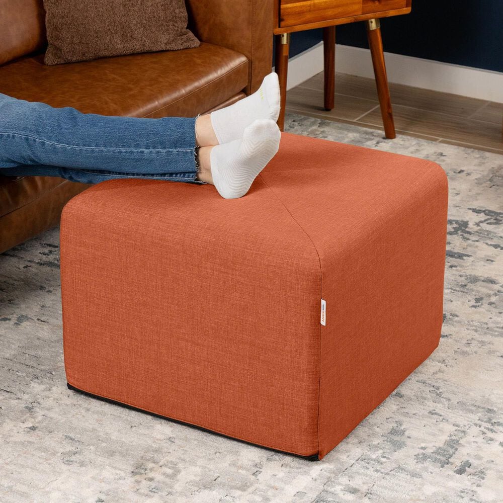 Jaxx Monroe Medium Ottoman in Canyon Orange, , large