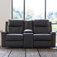 Ashley Mackmenville Manual Double Reclining Loveseat with Console in Carbon, , large