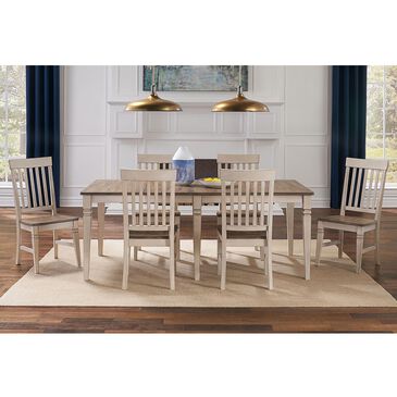 A-America Beacon 7-Piece Rectangular Dining Table Set in Smoky White and Peppercorn, , large