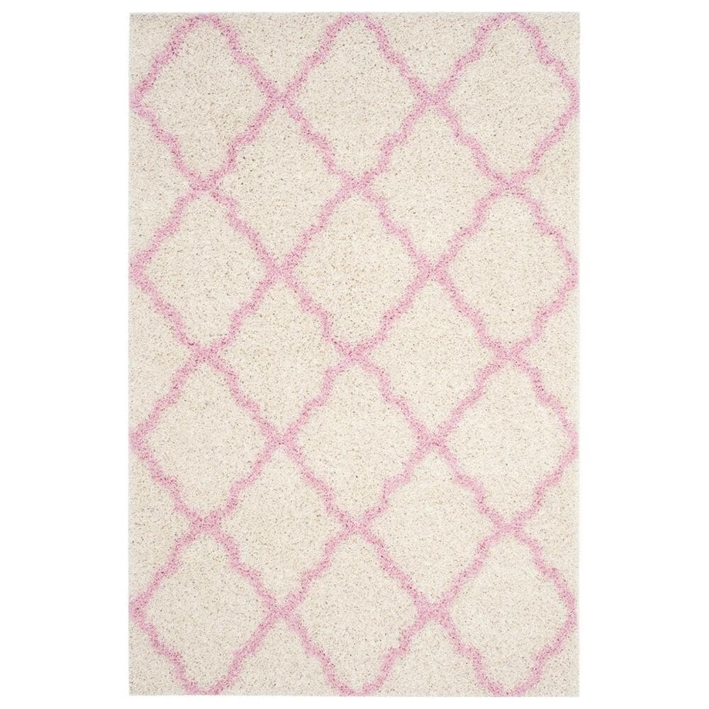 Safavieh Dallas Shag SGD257P 4" x 6" Ivory and Light Pink Area Rug, , large