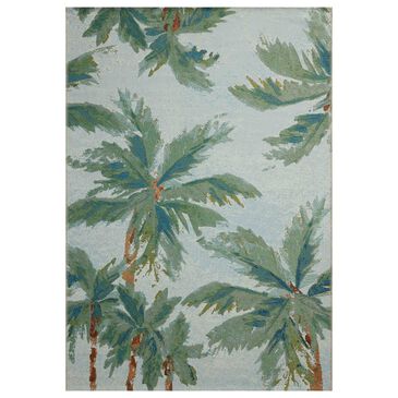 Loloi Botanical Sky and Green 6"7" x 9"4" Indoor/Outdoor Area Rug, , large