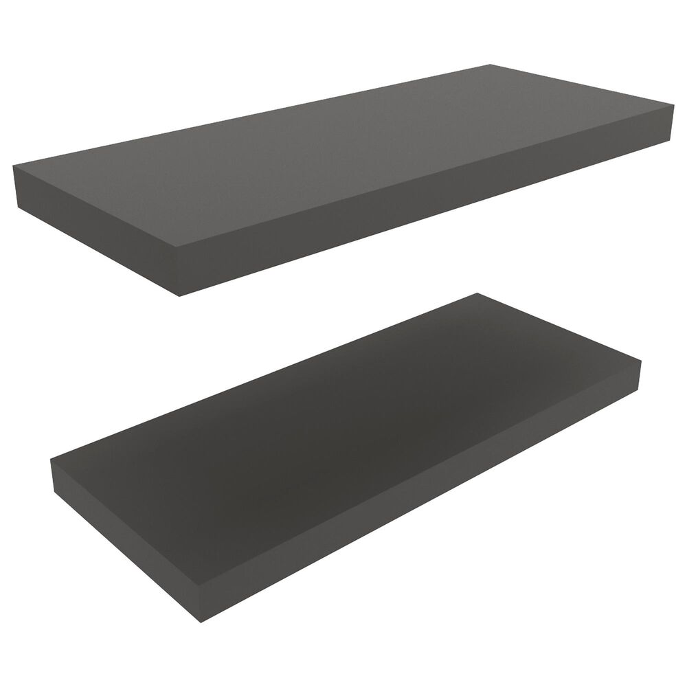 Hearth and Haven Ecco32" Floating Wall Shelf with Space-Saving Design in Gray (Set of 2), , large