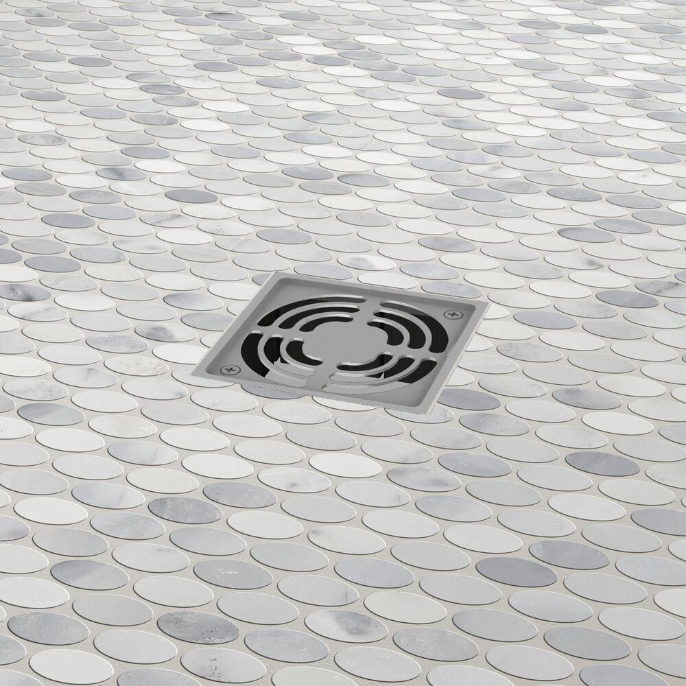 Emser Winter Frost 2&quot; x 2&quot; Oval on 12&quot; x 12&quot; Marble Mosaic Sheet, , large