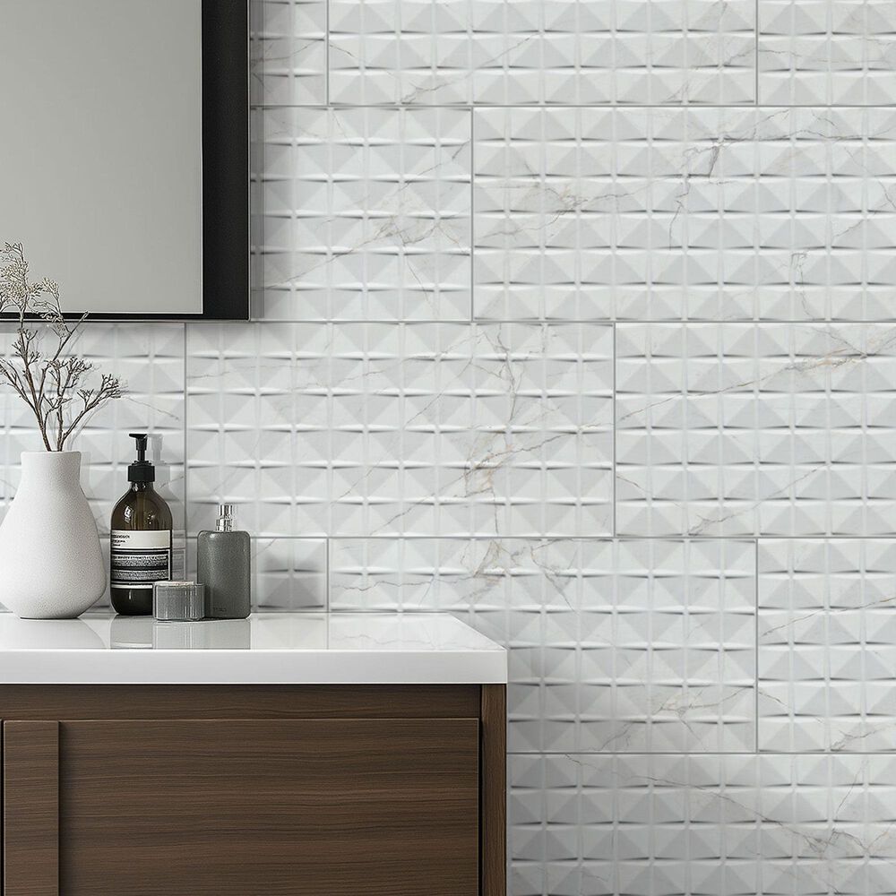 MS International Dymo Calacatta Chex White 12&quot; x 24&quot; Ceramic Tile, , large