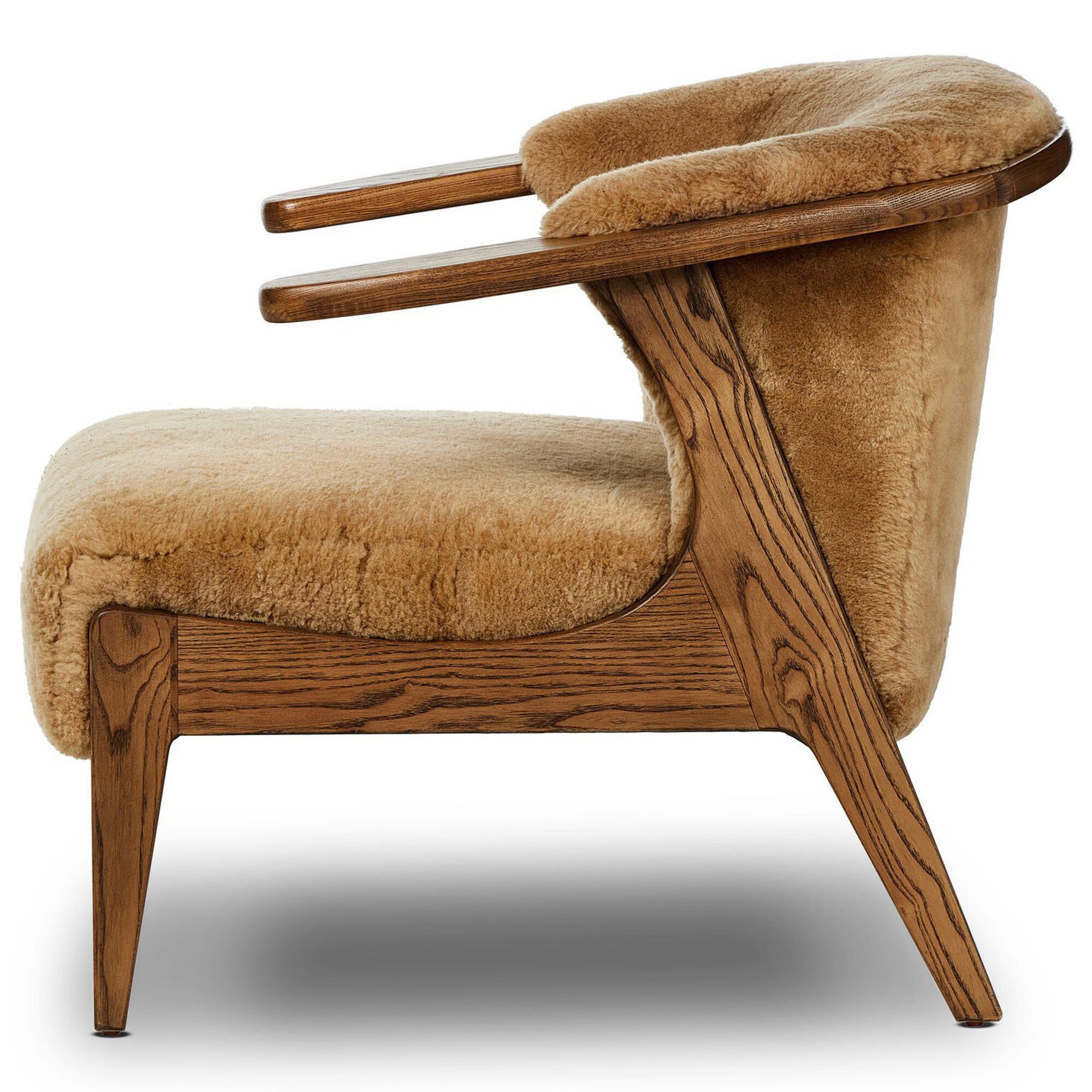 Four Hands Fabian Accent Chair in Desert Shearling