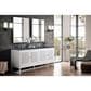 James Martin Vanities Athens 72" Double Bathroom Vanity in Glossy White with 3 cm Charcoal Soapstone Quartz Top and Rectangular Sinks, , large