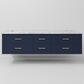 Lexora Home Castor 72" Double Bathroom Vanity in Blue with 2 cm White Carrara Marble Top and Rectangular Sinks, , large