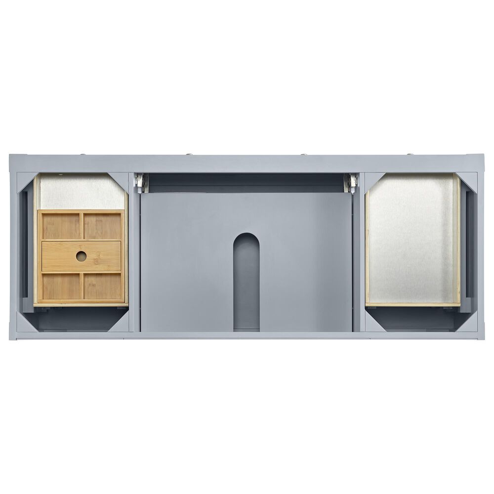 James Martin Vanities Breckenridge 60&quot; Single Bathroom Vanity in Serenity Blue with Single Hole 3 cm White Zeus Quartz Top and Rectangular Sink, , large