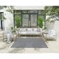 Nourison Courtyard Ivory and Blue 6" Square Indoor/Outdoor Area Rug, , large