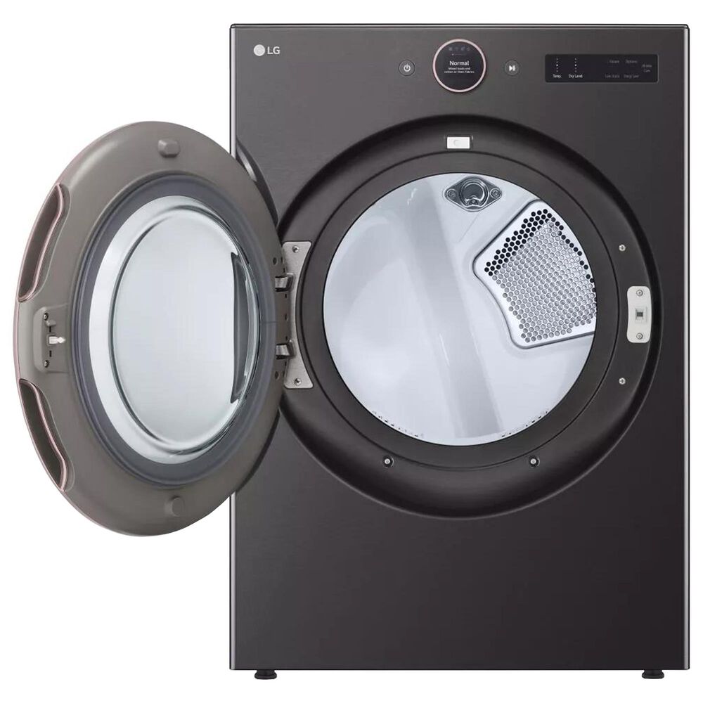 LG 5 Cu. Ft. Front Load Washer and 7.4 Cu.Ft. Electric Dryer Laundry Pair with Pedestal in Black Steel, , large