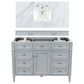James Martin Vanities Brittany 48" Single Bathroom Vanity in Urban Gray with 3 cm Carrara White Marble Top and Rectangle Sink, , large