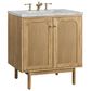 James Martin Vanities Laurent 30" Single Bathroom Vanity in Light Natural Oak with 3 cm Victorian Silver Quartz Top and Rectangular Sink, , large