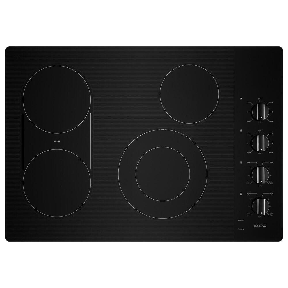 Maytag 2-Piece Kitchen Package with 30&quot; Wide Single Wall Oven with True Convection and 36&quot; Electric Cooktop in Stainless Steel and Black, , large