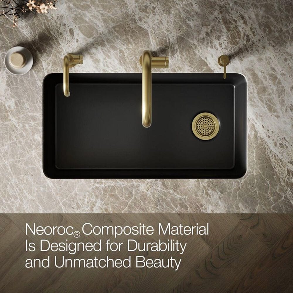 Kohler Cairn 33.5&quot; Single Bowl Sink in Matte Black, , large