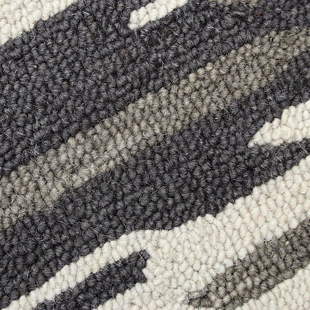 L&amp;R Resources Sinuous Distressed Cabin Camouflage 6&#39; Round Black and Gray Area Rug, , large