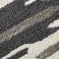 L&R Resources Sinuous Distressed Cabin Camouflage 6" Round Black and Gray Area Rug, , large