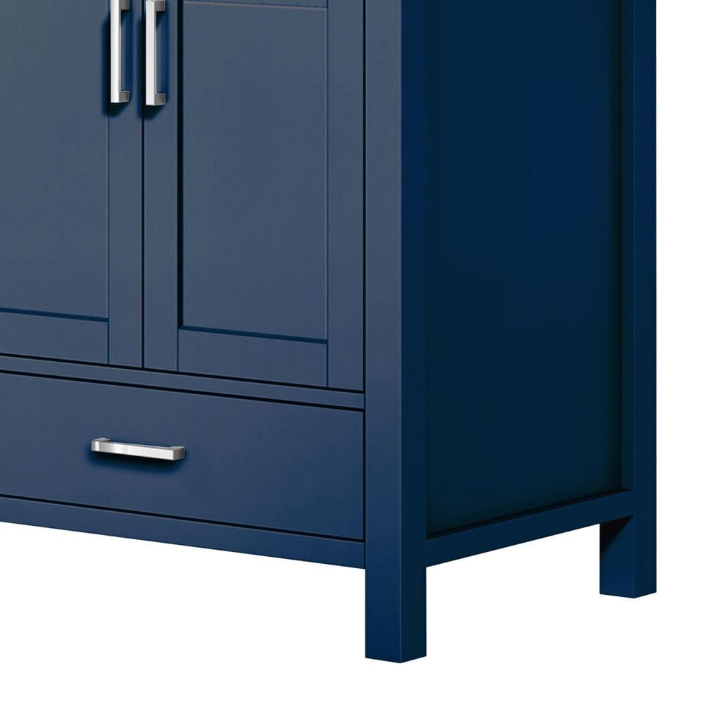 Lexora Home Jacques 72&quot; Double Bathroom Vanity in Navy Blue with 2 cm White Cultured Marble Top and Rectangular Sinks, , large
