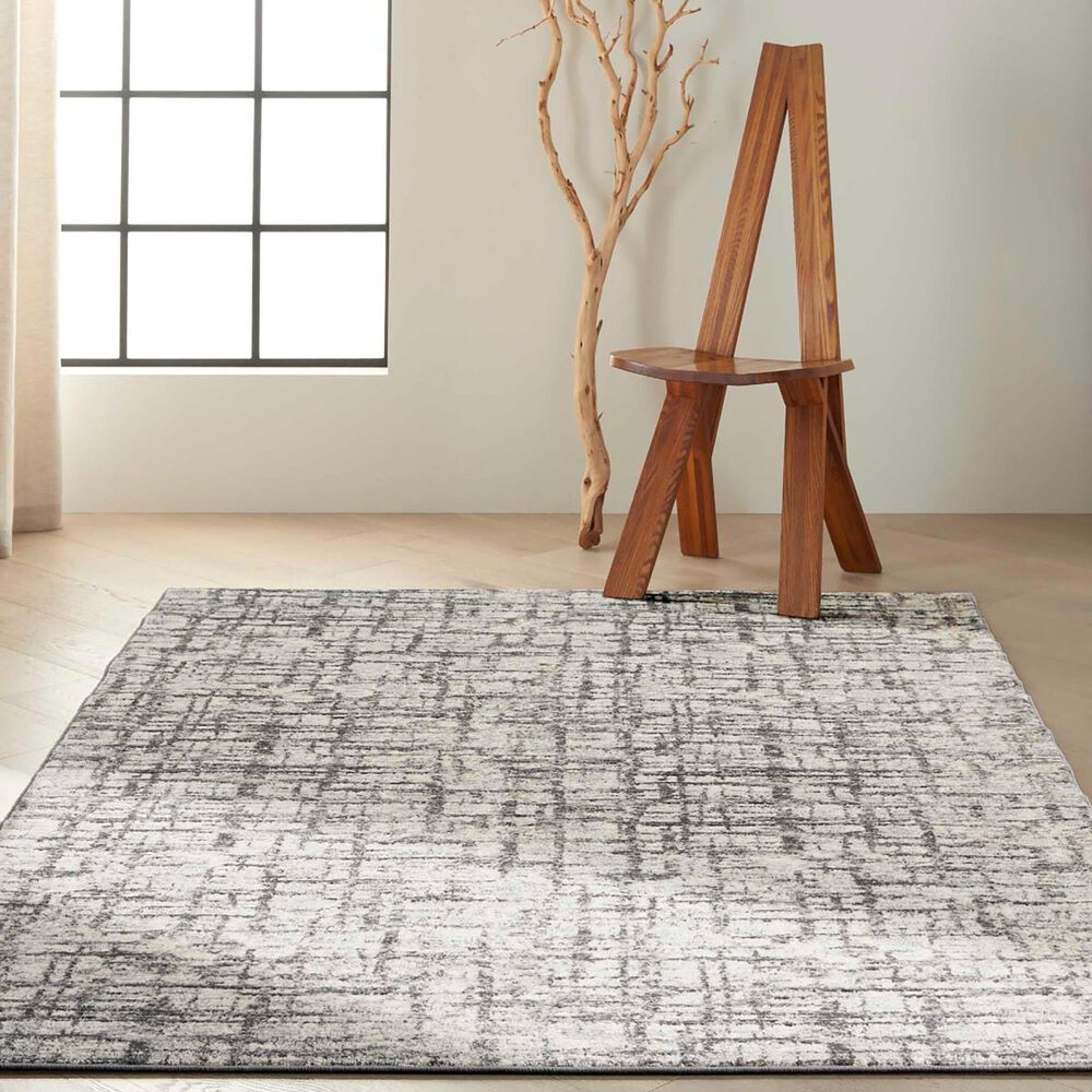 Nourison Rush 6&#39; x 9&#39; Ivory and Grey Area Rug, , large