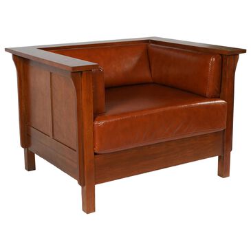 Crafters & Weavers Cubic Panel Side Arm Chair in Russet Brown, , large