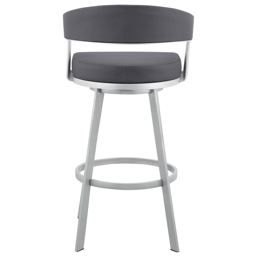 Blue River Chelsea 25&quot; Counter Stool with Slate Gray Cushion in Silver, , large