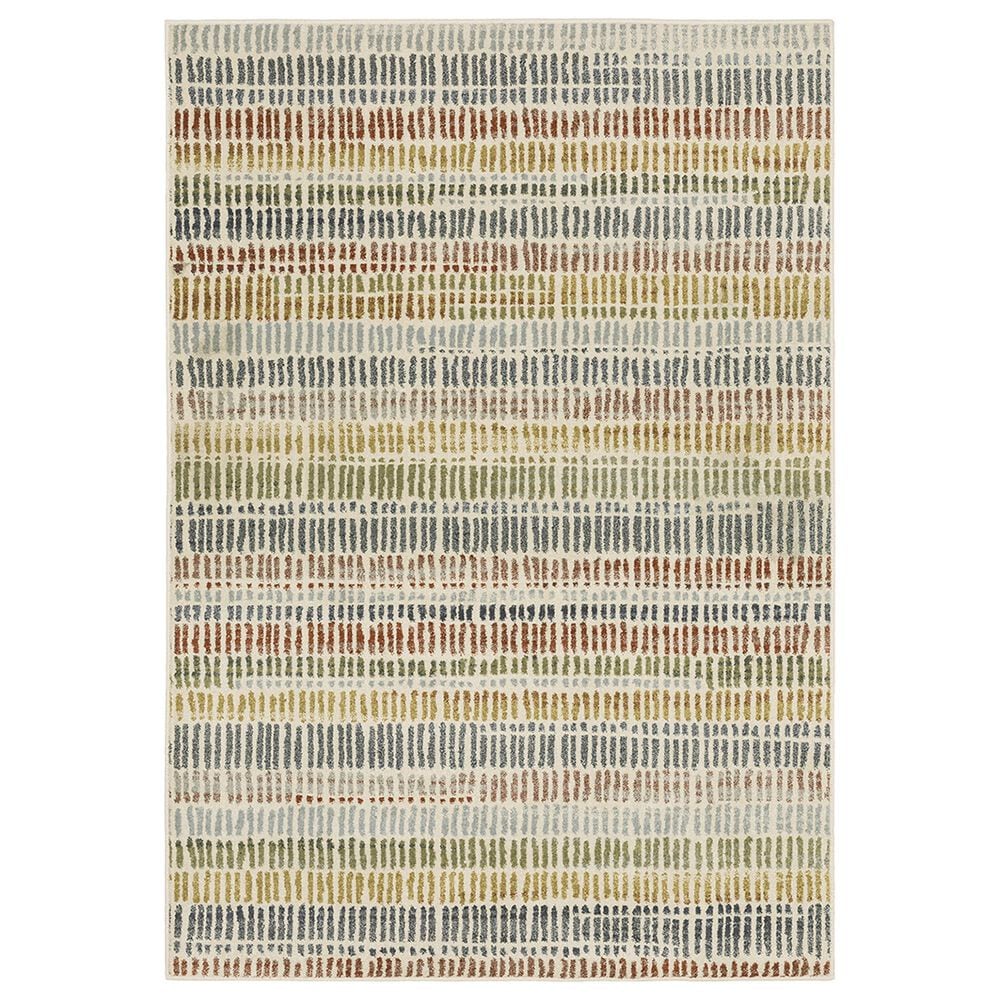 Oriental Weavers Branson Geometric 1"10" x 7"3" Ivory and Multicolor Runner, , large