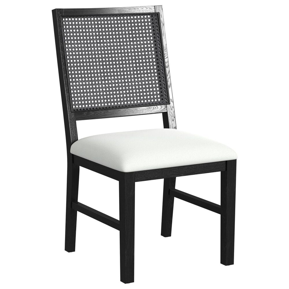 Mayberry Hill Bahama Breeze Dining Side Chair with White Cushion in Black, , large