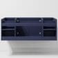 Lexora Home Geneva 48" Single Bathroom Vanity in Navy Blue with 2 cm White Carrara Marble Top and Rectangular Sink, , large