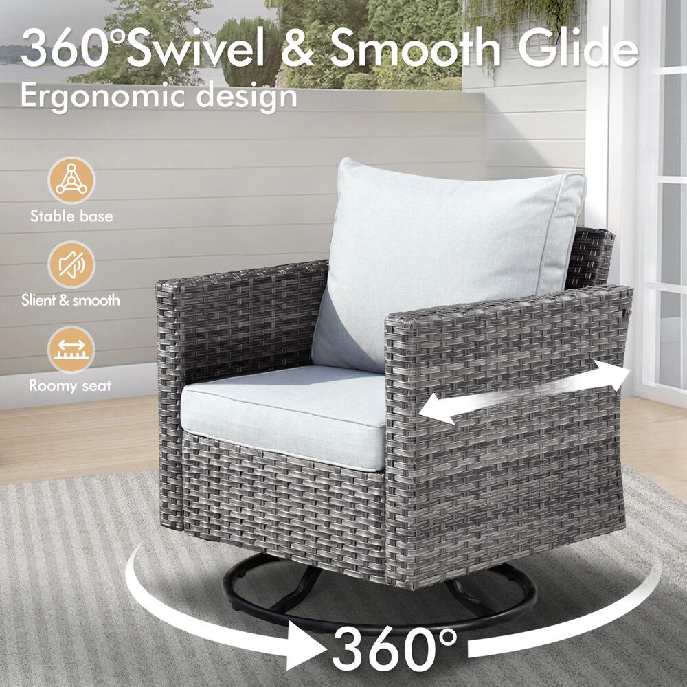 HOMLUX 10-Piece Patio Seating Bundle in Gray, , large