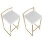 Lumisource Fuji Stackable Barstool with White Velvet Cushion in Gold (Set of 2), , large