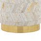 LumiSource Oro 18" Ottoman in Ivory and Gold, , large
