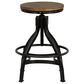 Linon Home Decor Haywood Swivel Backless Stool in Brown, , large