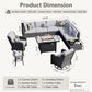 HOMLUX 11-Piece Patio Sectional Set in Gray, , large