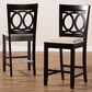 Baxton Studio Lenoir Counter Height Pub Chair with Sand Cushion in Espresso Brown (Set of 2), , large